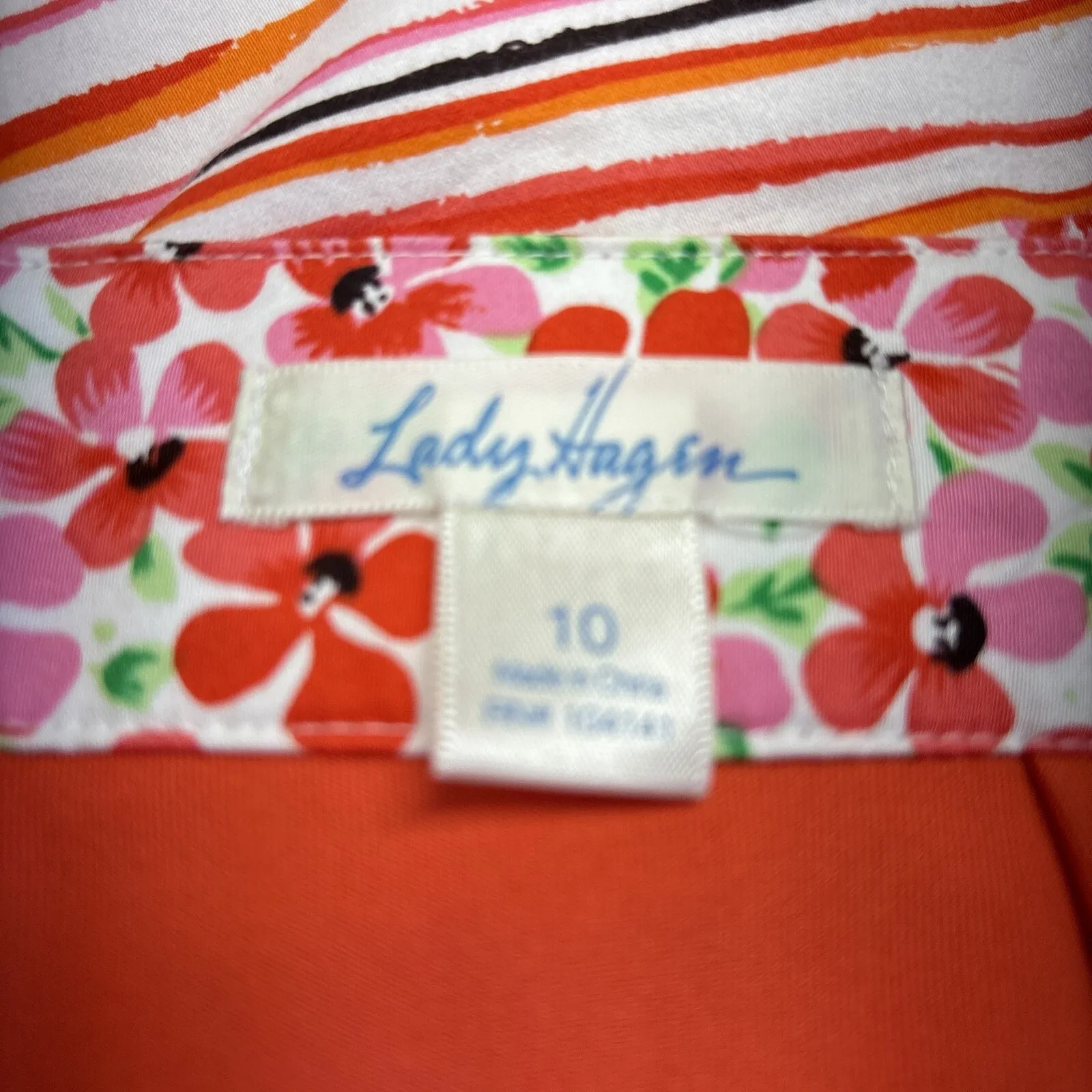 Lady Hagen Golf Skirt Sz 10 Orange Floral Athletic Skort - Image 10