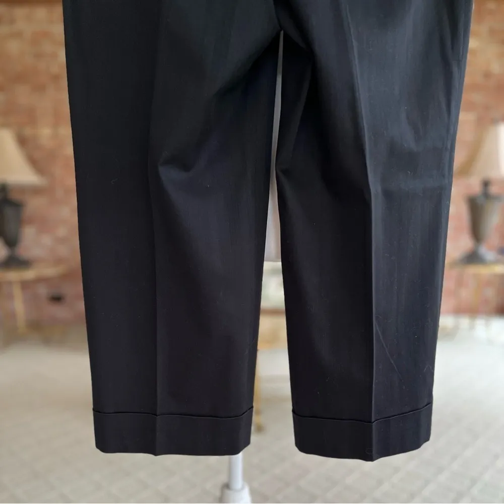 LOFT Pants Cropped Black Satin Waist Tie 6 Cocktail Party - Image 11