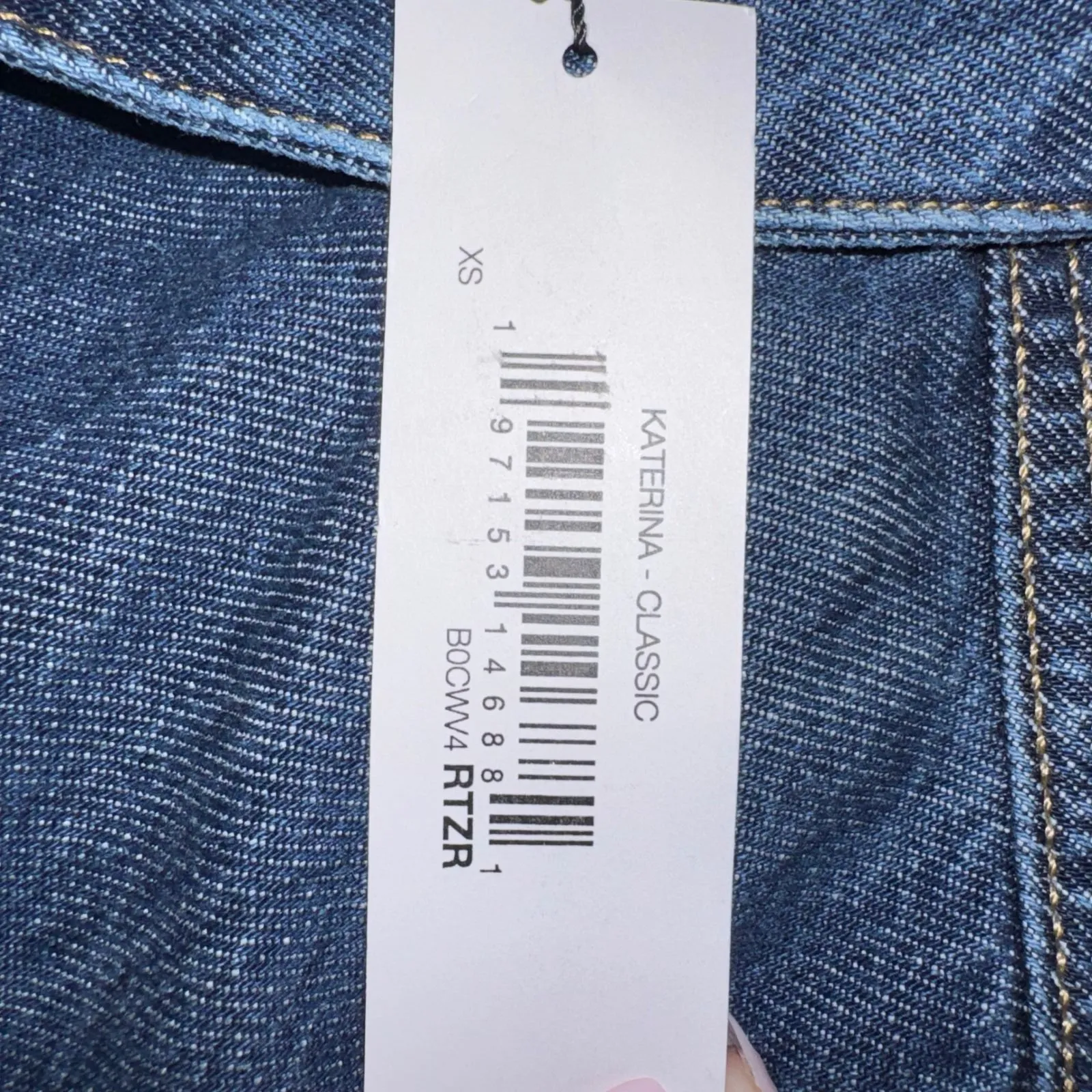 The Drop Katerina Classic Denim Shirt Dress Long Sleeve Button Front XS Blue - Image 5