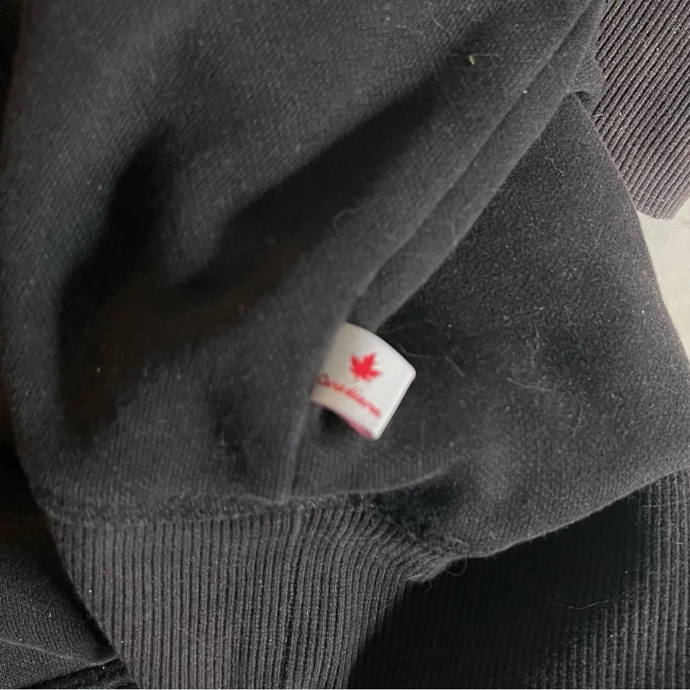 CANADIANA Hoodie Canada Spellout Full Zip Black Fleece Lined Size Medium - Image 8