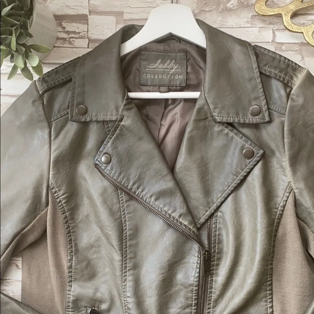 Sebby Olive Green Leather Jacket - Image 2
