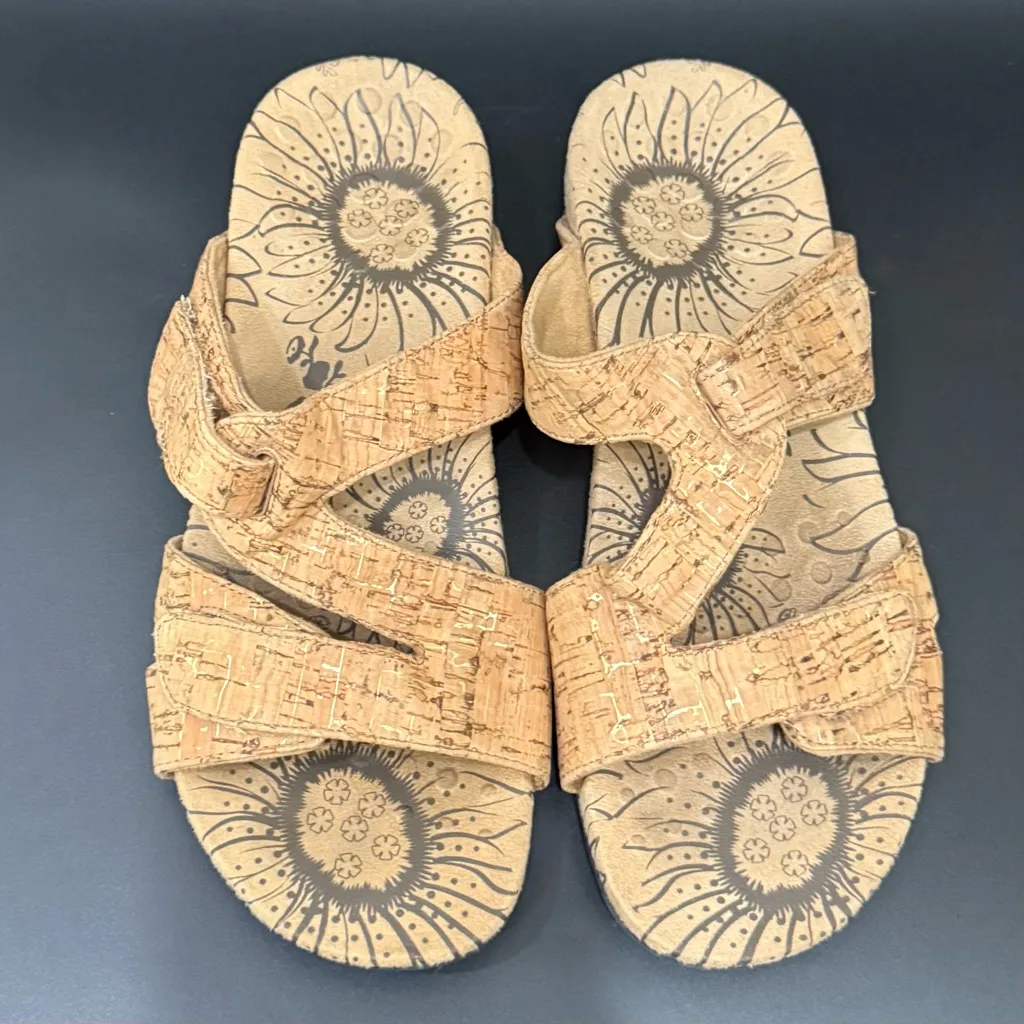 VIONIC Lauren Cork Double Adjustable Straps Slip On Comfortable Sandals Size 8 - Image 4