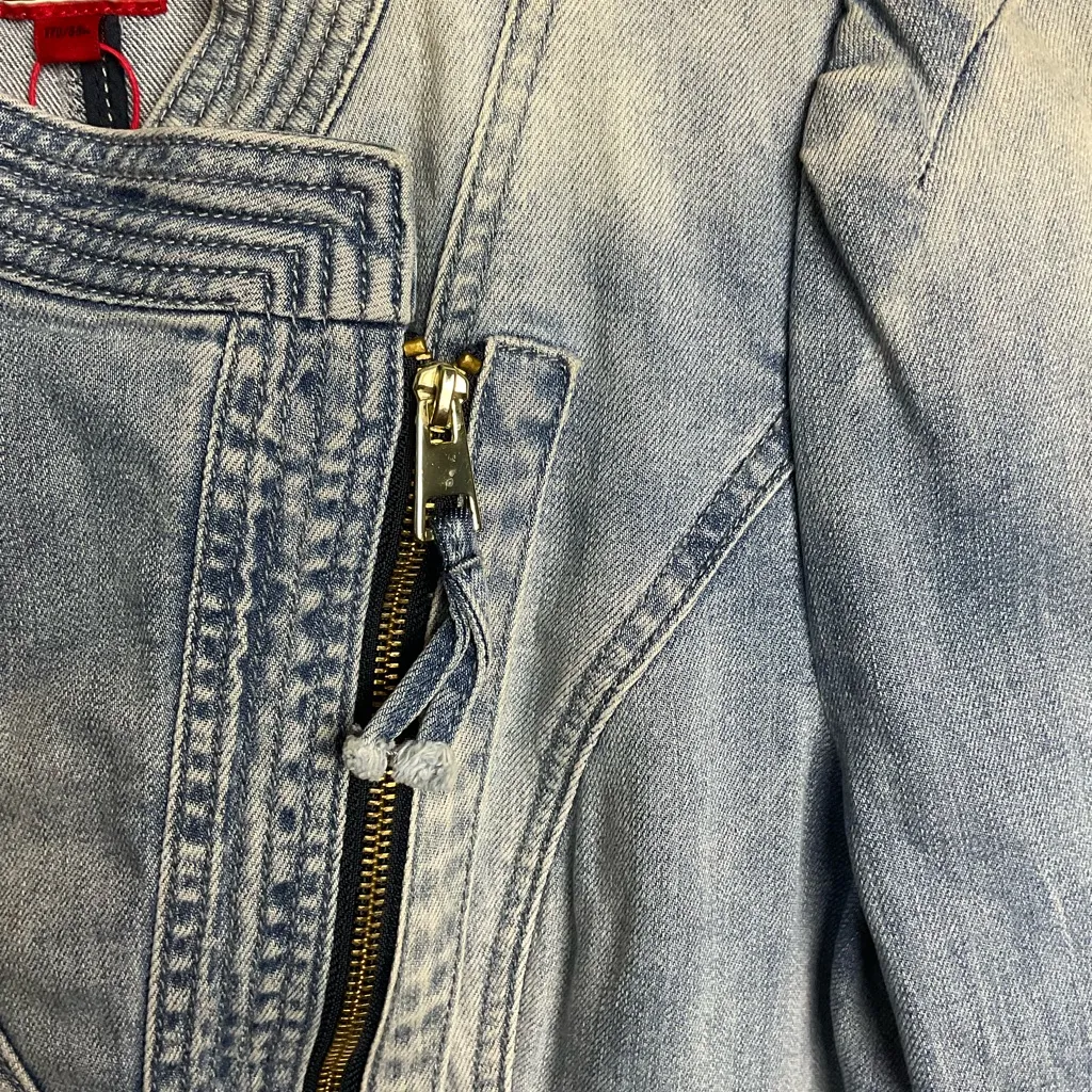 Vero Moda Moto Style Denim Jacket Size Small Blue New - Image 5
