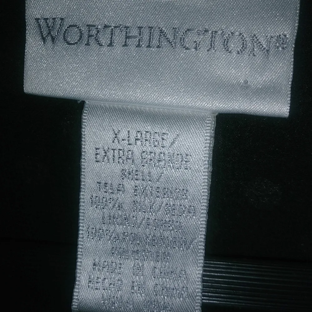 Worthington XL Silk Polka Dot Button Front Top Black White Workwear - Image 6