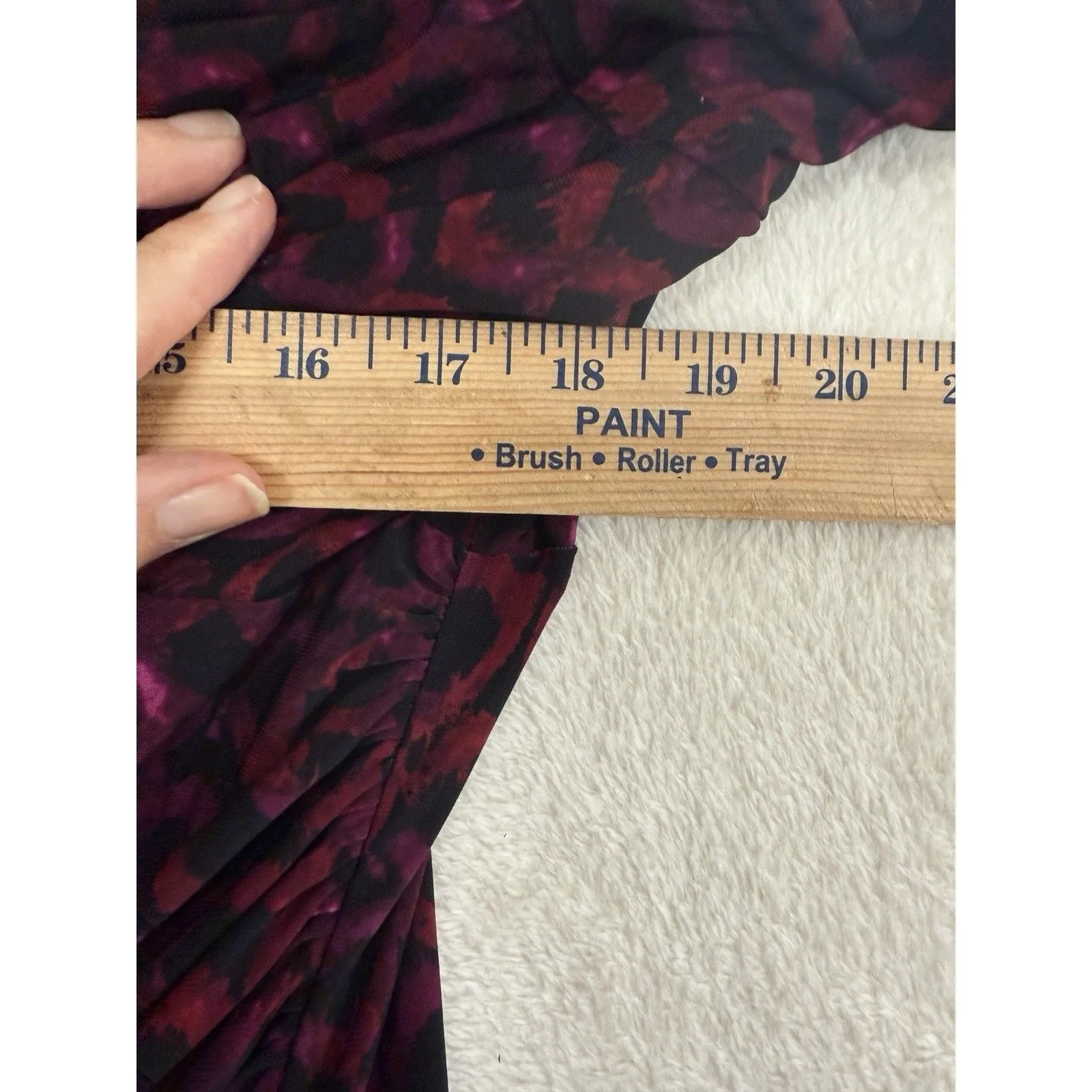 Lauren Ralph Lauren Womens Faux Wrap Dress Size XL Geometric Red Black Ruched - Image 8