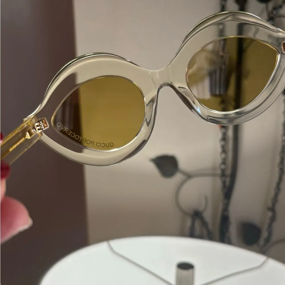 Authentic GUCCI 53mm Cat Eye 'Porto Cervo'  transparent Acetate Sunglasses - Image 6