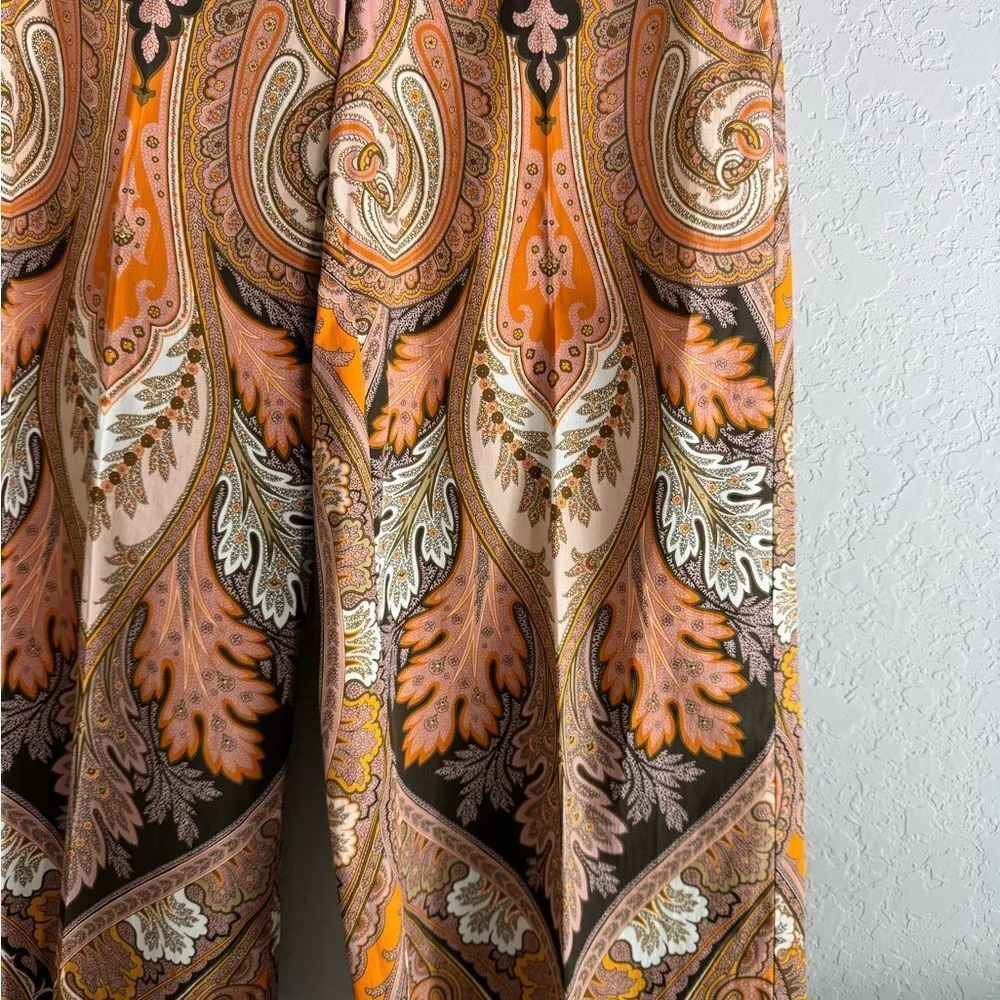 Kobi Halperin Laura Paisley Cropped Pants Orange Size 6 - Image 8