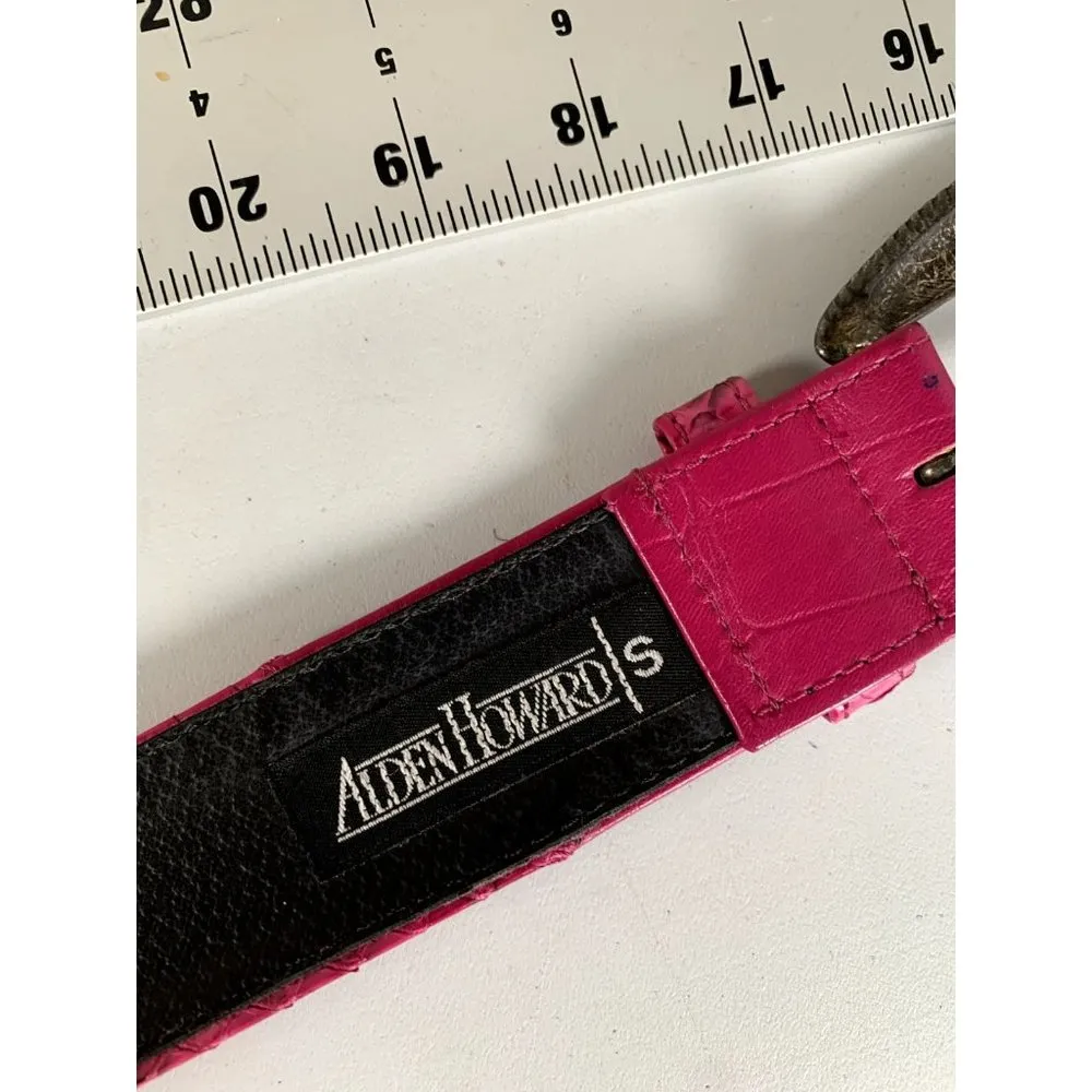 Vintage Pink Belt Womens Small Alden Howard Barbiecore Animal Snake Print 90s - Image 10