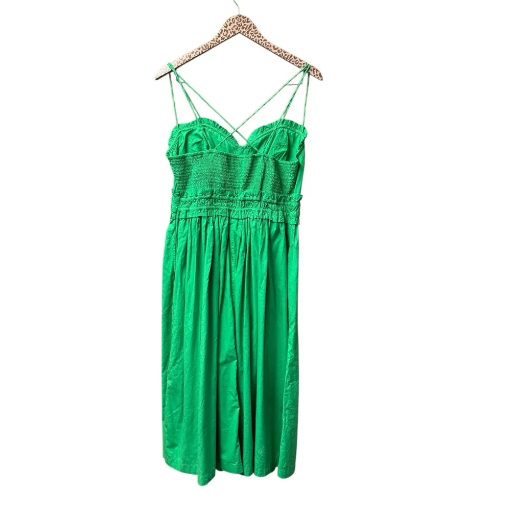 NEW Anthropologie Corset Sleeveless Tiered Midi Dress Kelly Green Medium M NWT - Image 4
