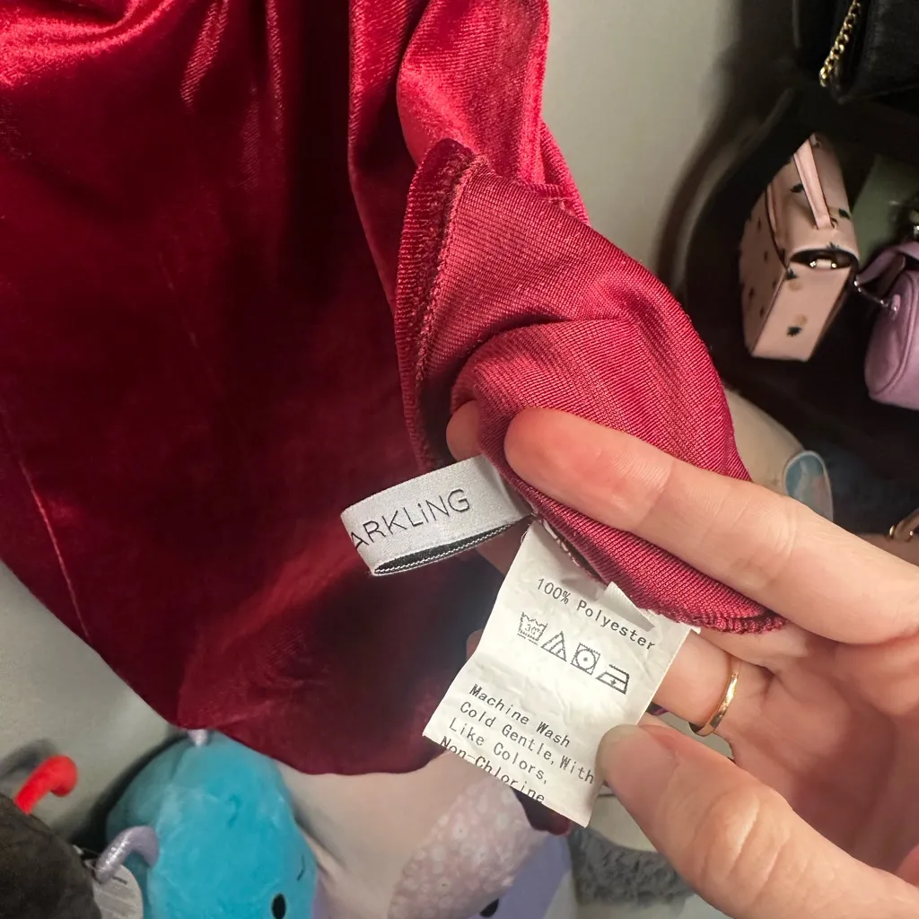 Chic Burgundy Mini Dress Red - Image 5