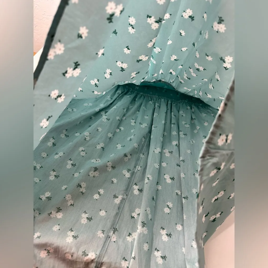 NO BOUNDARIES Teal Floral Bustier Poplin Dress in Juniors Size L 11-13 Women New - Image 11