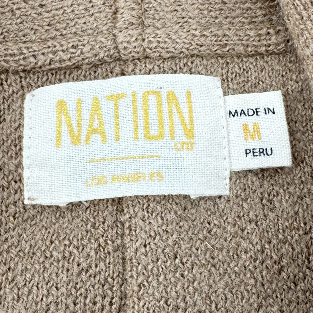 Nation Ltd Open Cardigan Wool Blend Tan Size Medium - Image 6