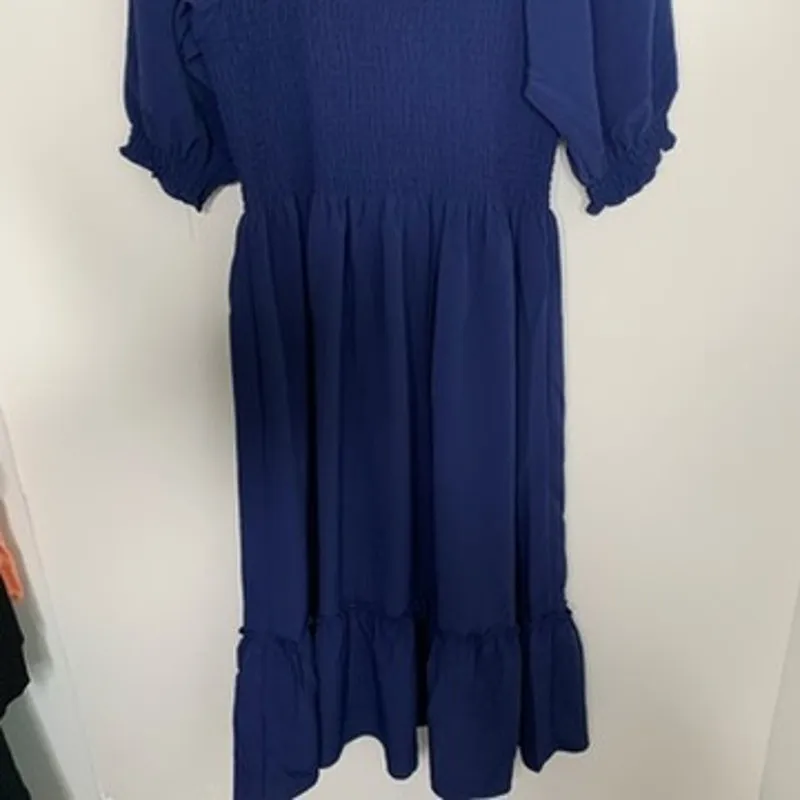 Hill House The Luisa Nap Blue Navy Crepe Dress Womens New Size XL - Image 13