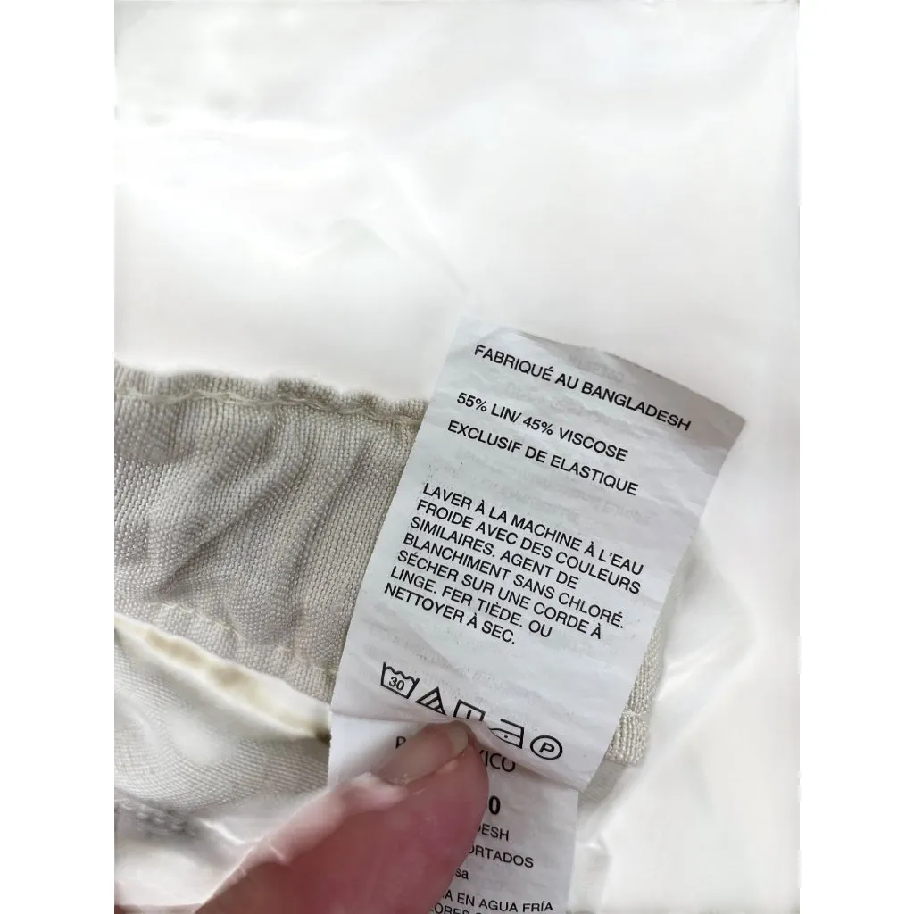 Cubavera womans beige Drawstring Linen blend wide leg pants size 2XB SKU 8437 - Image 10