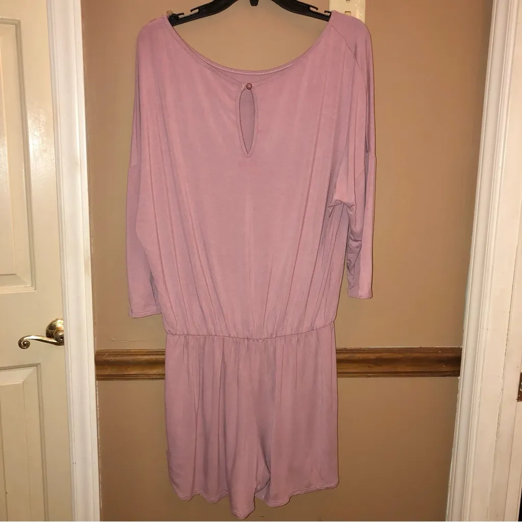Pink Lily 3/4 Sleeve‎ Romper Pink Medium - Image 2
