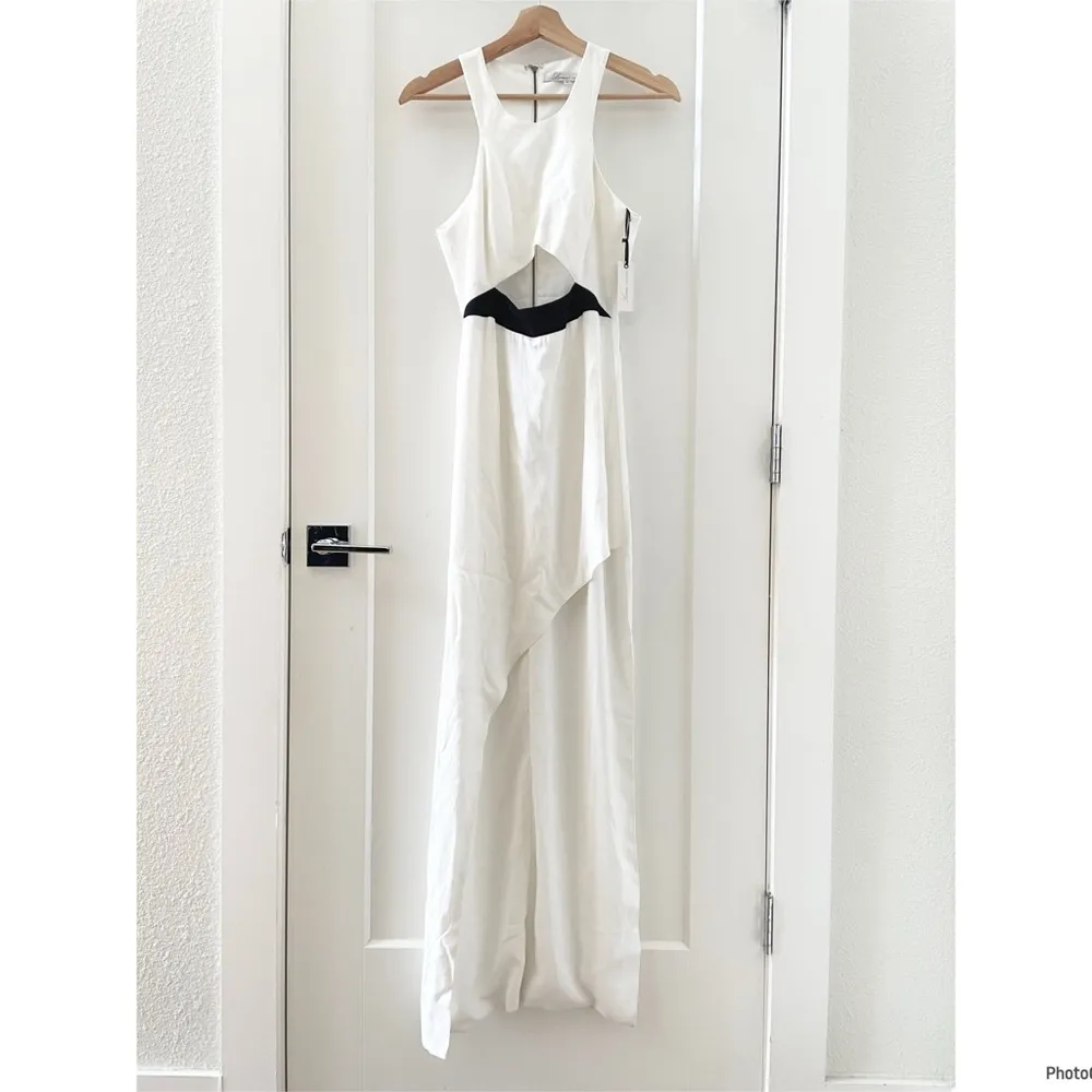Revolve Lovers+Friends Eternity Expose Midriff Ivory Maxi Dress Asymmetric Hem S - Image 11