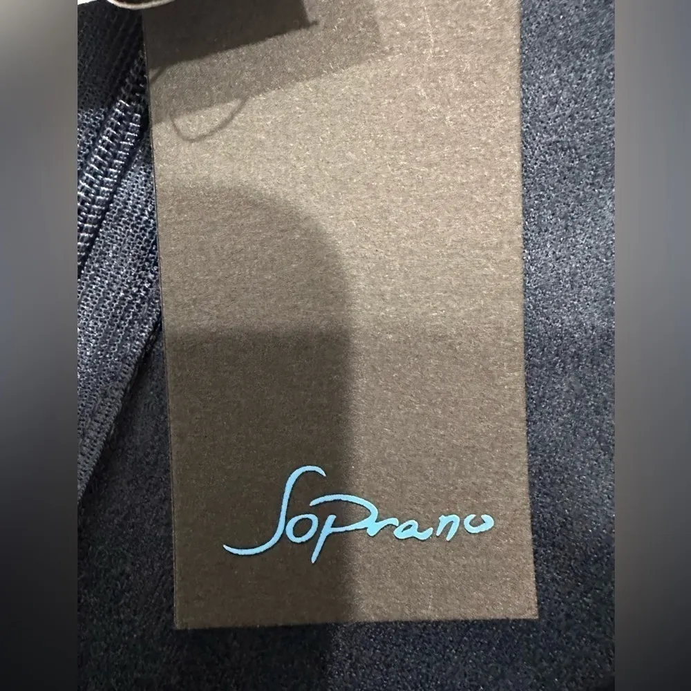 Soprano Faux Suede Wrap Mini Skirt Large Navy Blue Classic Chic Scandigirl New - Image 6