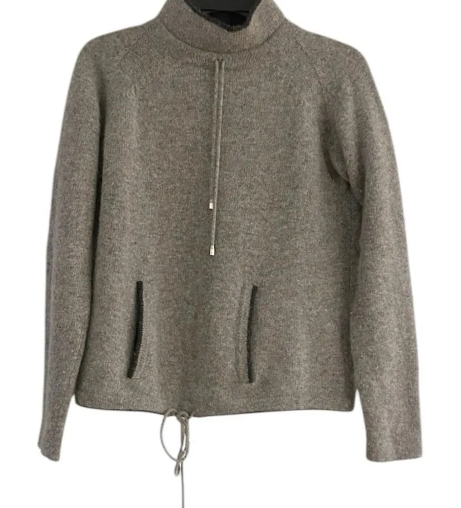 great northwest clothing company gray wool angora kangaroo pocket sweater medium - Image 1