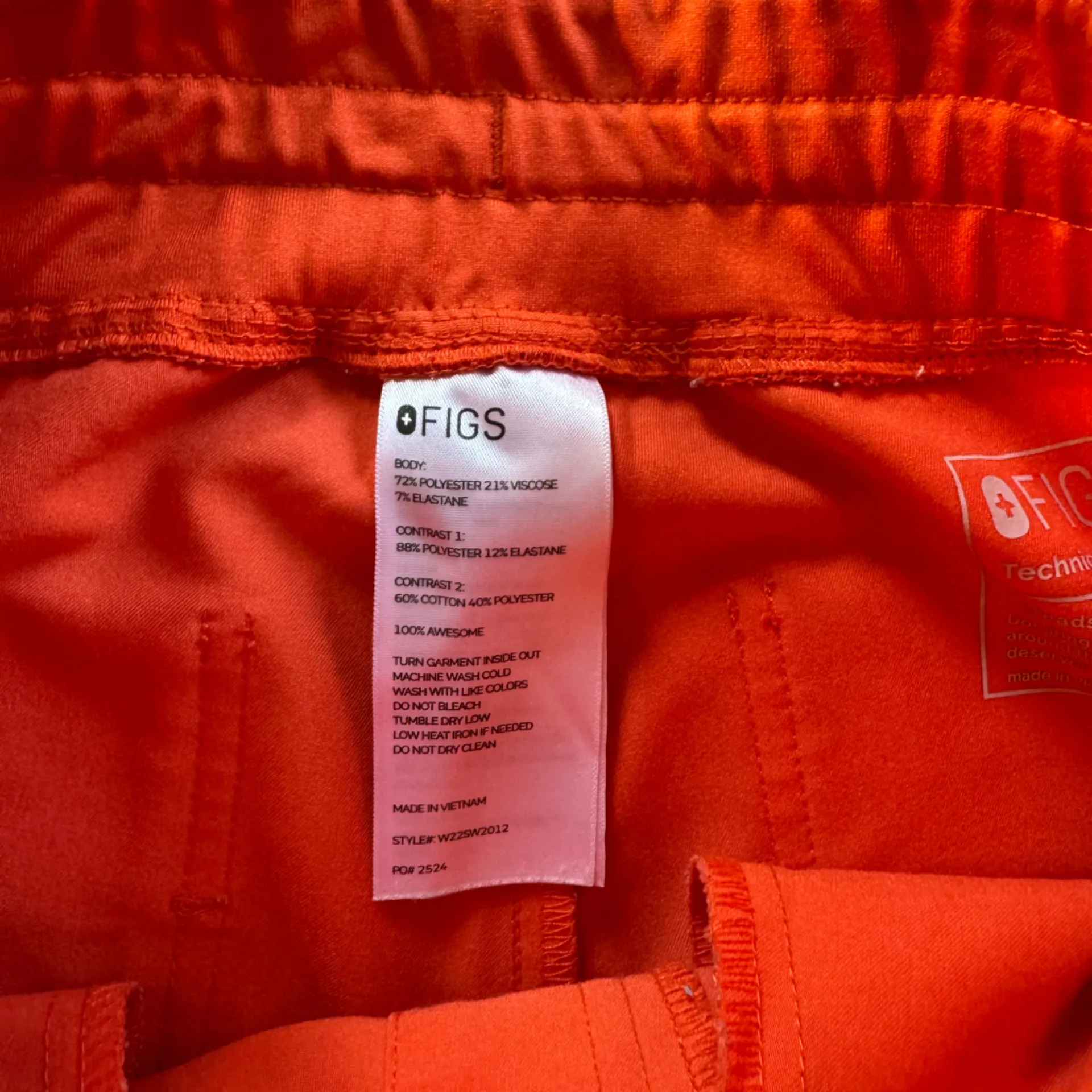 Figs Orange Scrubs Joggers size XS - Image 4