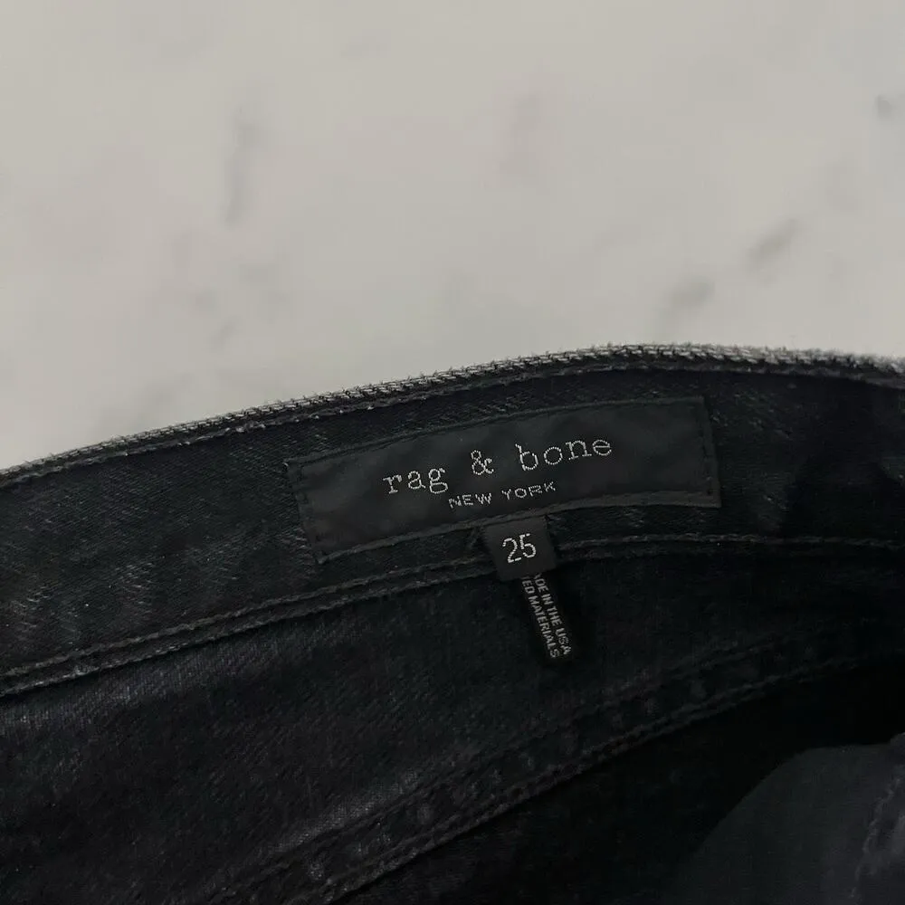 Rag & bone Moss Denim Mini Skirt Raw Hem In Asa Sz 25 Festival 90’s Grunge Y2K - Image 3
