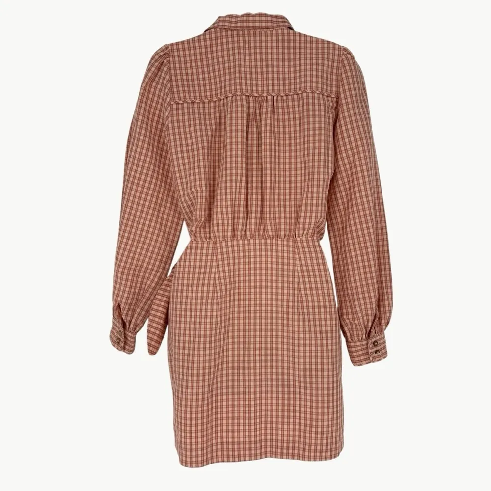 Sézane Women’s Jamey Robe Linen Blend Wrap Shirt Mini Dress | 36 (4) | Rose Pink - Image 3