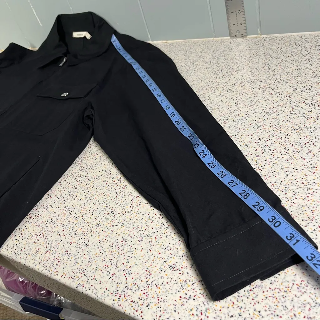 NWT Pangaia DNA Cotton Linen Harrington Jacket Lightweight Black Unisex Size L Size L - Image 10