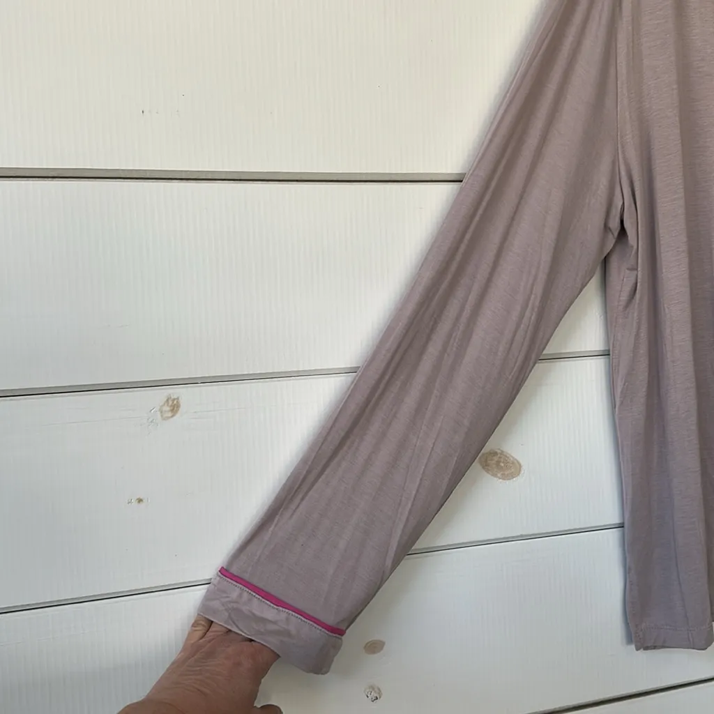 Simply Vera Vera Wang Basic Luxury Long Sleeve Notchneck Shorts Pajama S… - Image 5