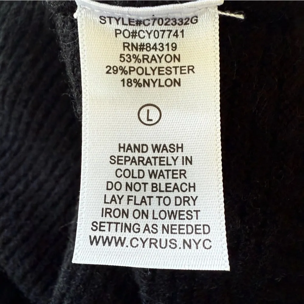 NWT Cyrus Black Turtleneck Sweater with Button Accents size L - Image 4