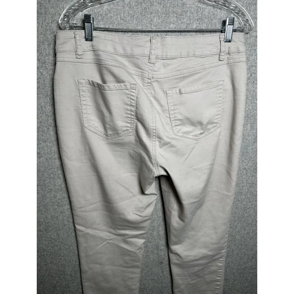 D. Jeans  Womens Size 10 White Skinny Flat Front Zip Button Stretch - Image 16