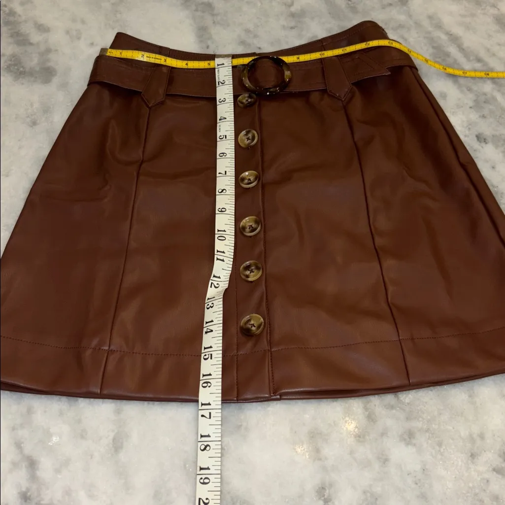 Cupshe Brown Vegan Leather Skirt - Image 5