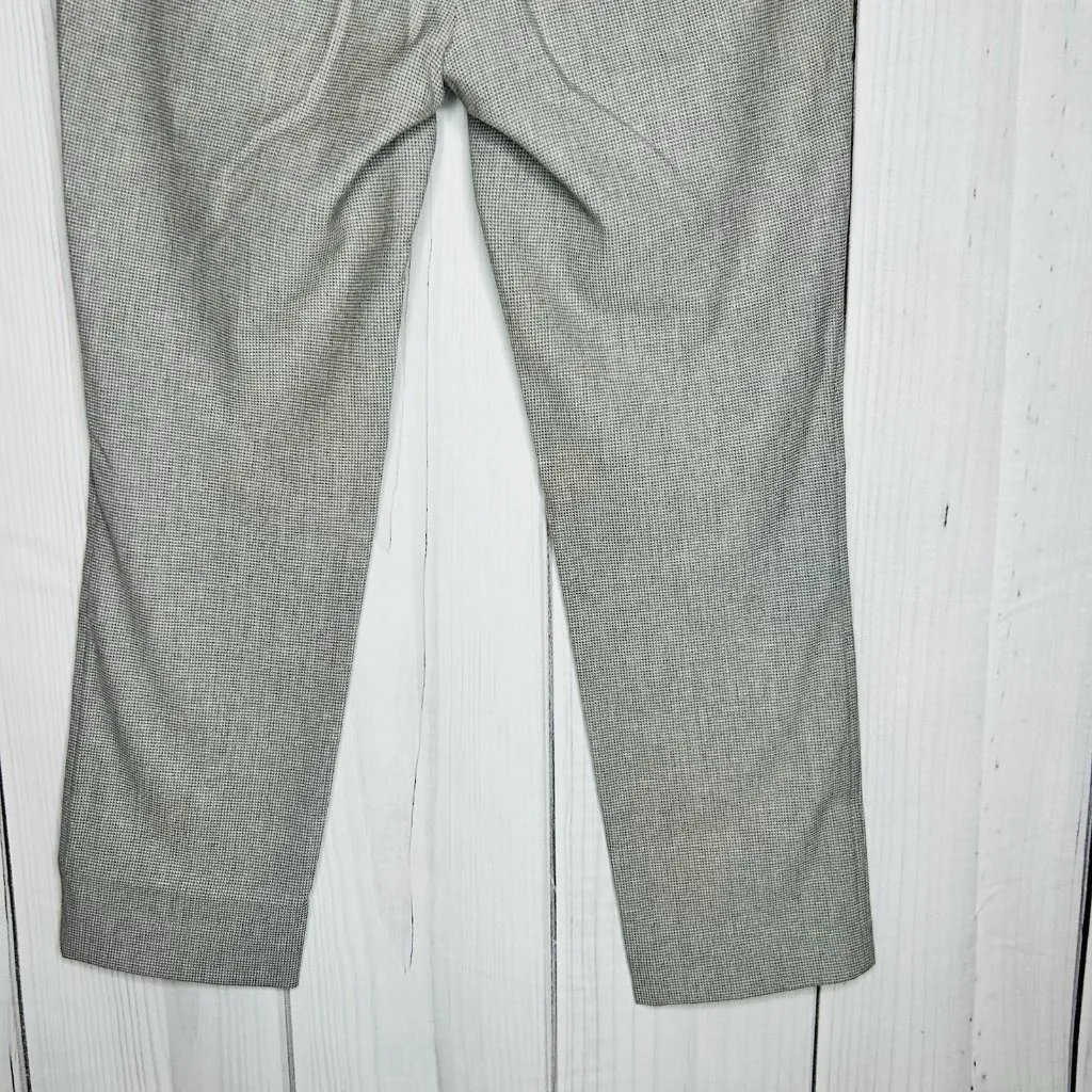 Ann Taylor Loft Petite Marisa Pants Sz 2P (30x25) Gray Houndstooth Linen Blend - Image 6