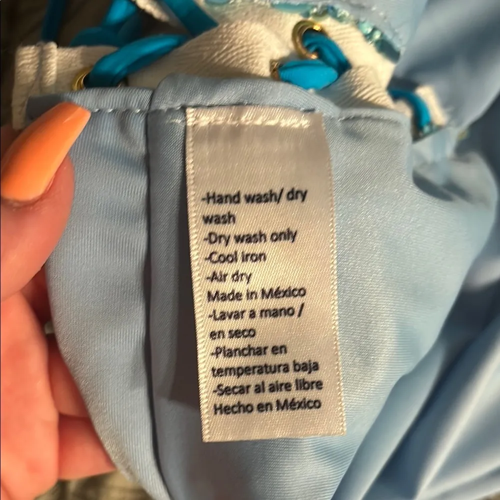 Snowflake Sequin Blue Halter Festival Set Size M - Image 13