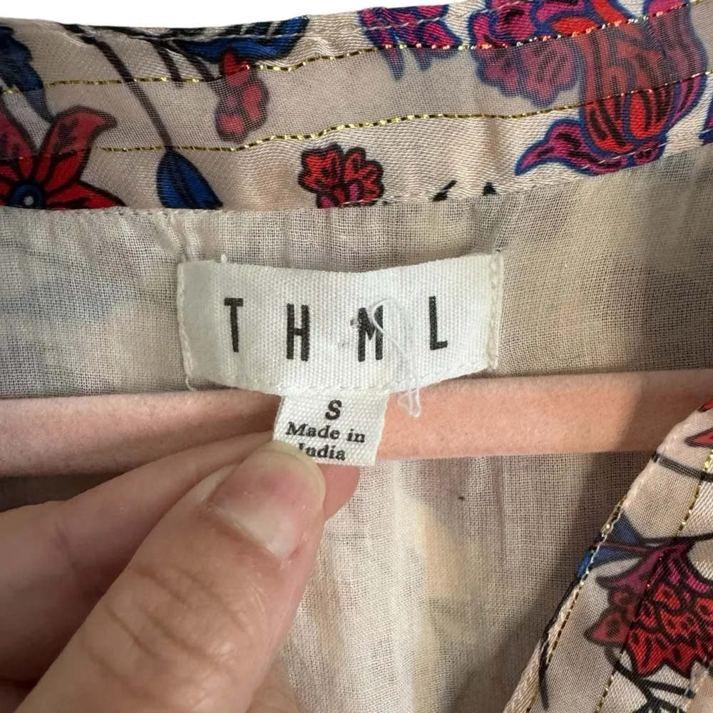 THML Ruffle Sleeve Floral Pleated Tiered Dress - Image 2