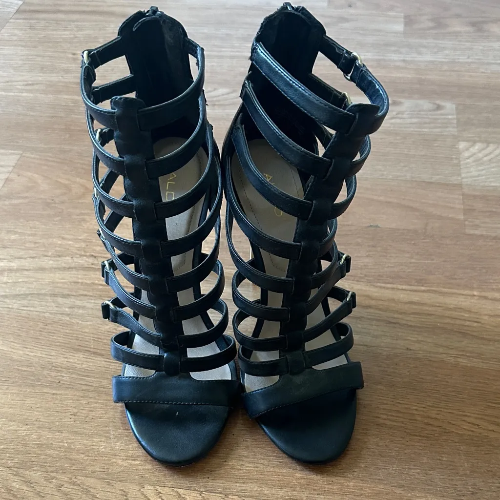 Aldo Strappy Black Gladiator Sandals - Image 2
