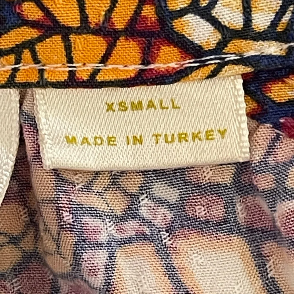 Anthropology Maeve Colette Peasant Blouse size XS Mosaic Stain Glass Lotus Print - Image 9