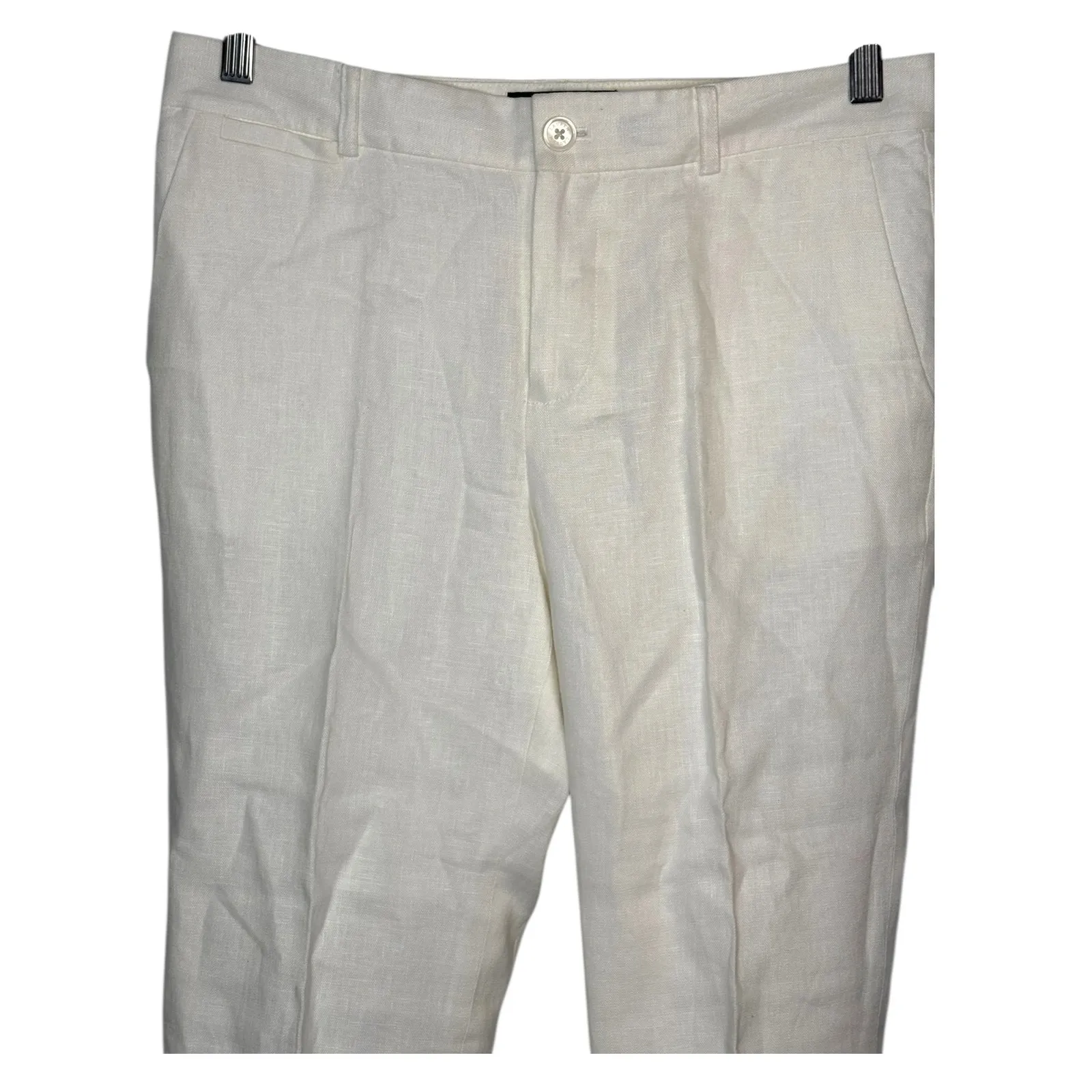 Lauren Ralph Lauren Edita Linen Flat Front Straight Leg Dress Pants Size 6 - Image 4