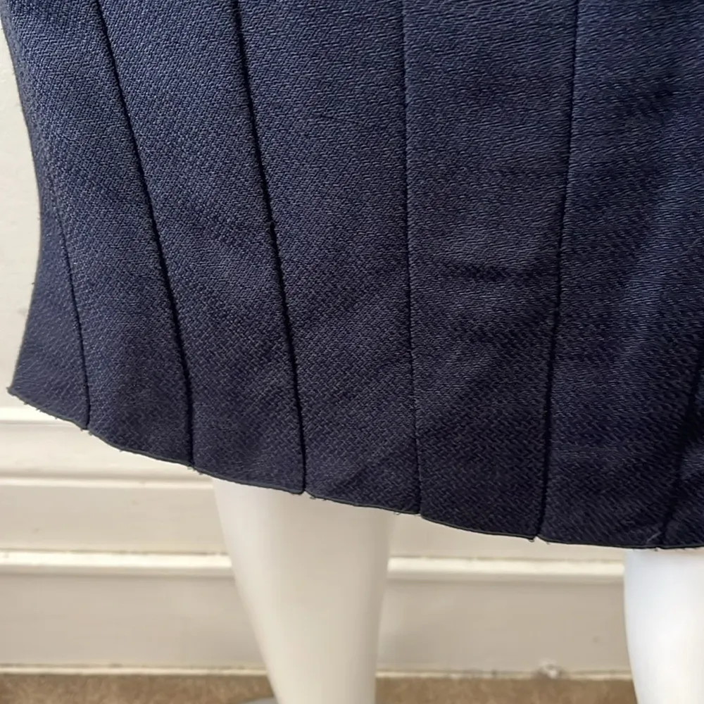Undercover Jun Takashi Navy Blue Straight Pleated Linen Viscose Pencil skirt 2 - Image 6