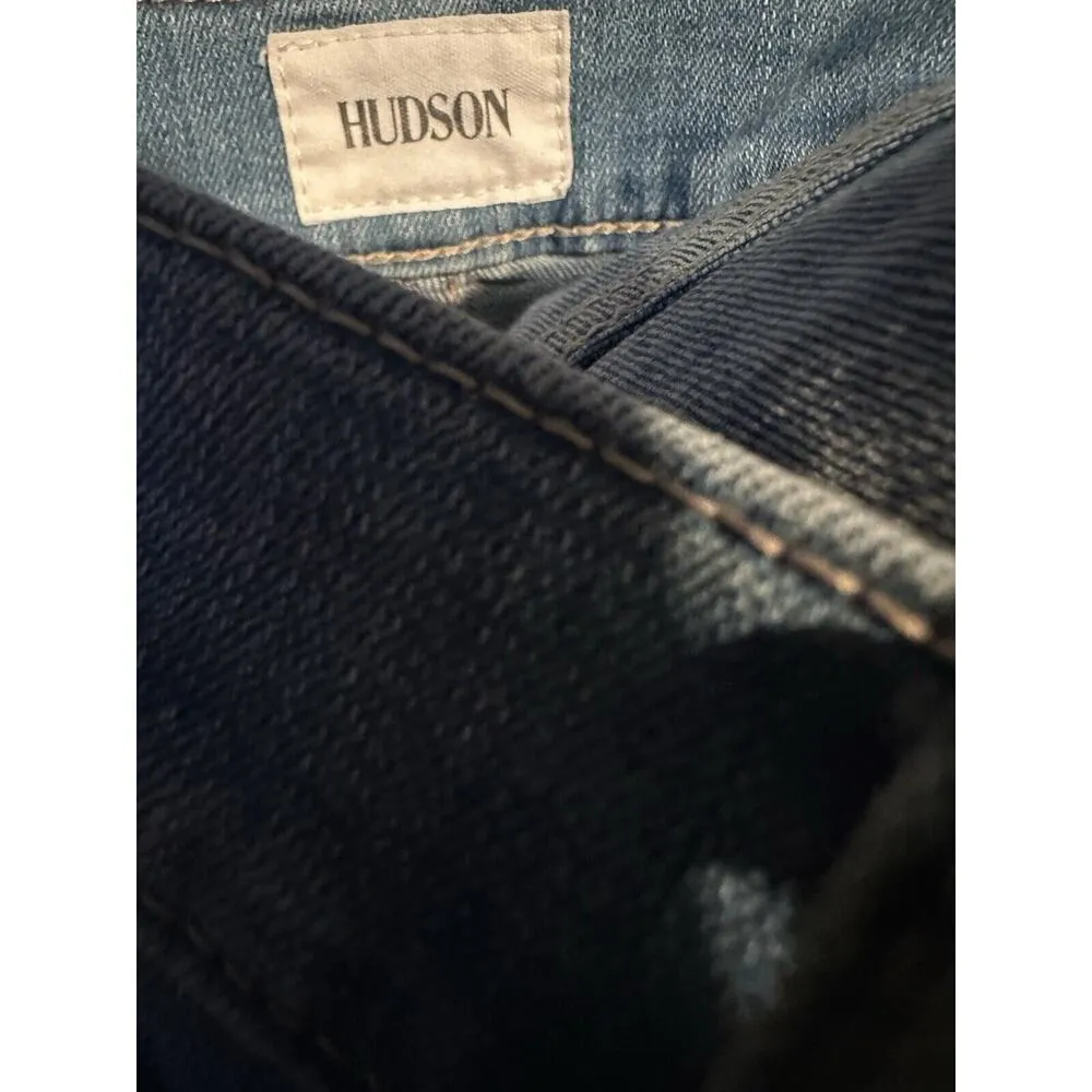 Hudson Jeans Blair High Rise Straight Crop Women's Size 30 Blue Rolled Cuffs EUC - Image 5