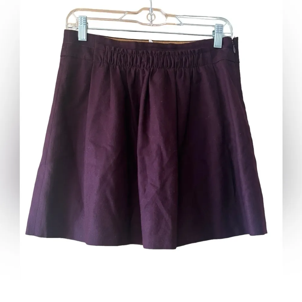 J.Crew Purple Wool Blend A-Line Skirt with‎ Back Zip - Image 3