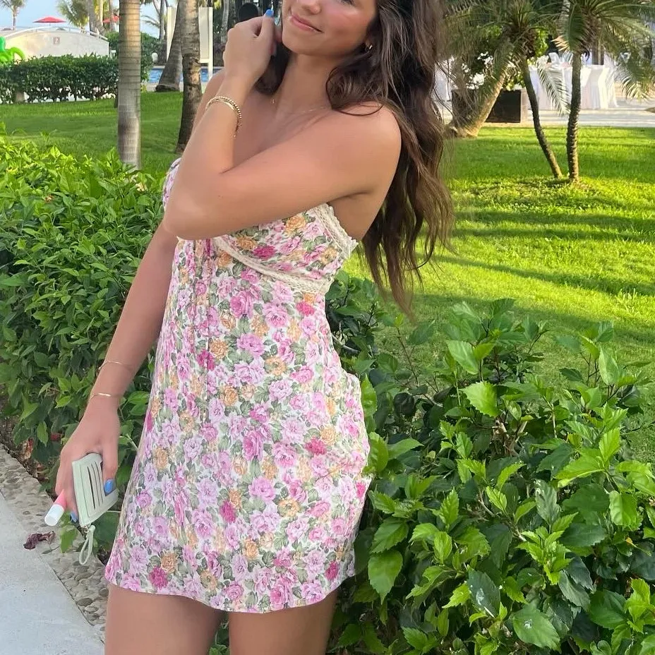 Princess Polly Pink Floral Backless Dress - Image 3