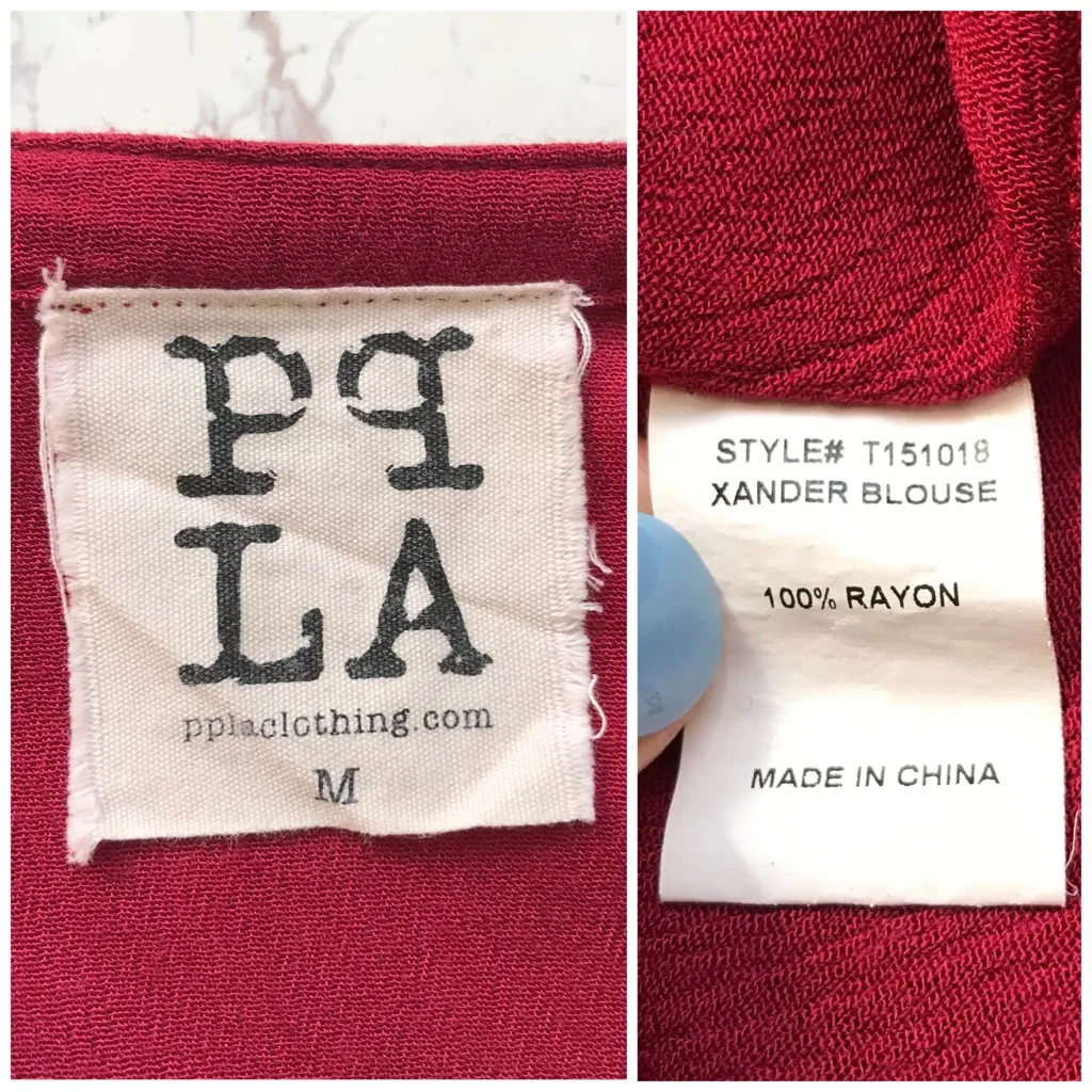 PPLA Xander Peasant Blouse Bell Sleeve Women's Size Medium Red Bohemian - Image 8