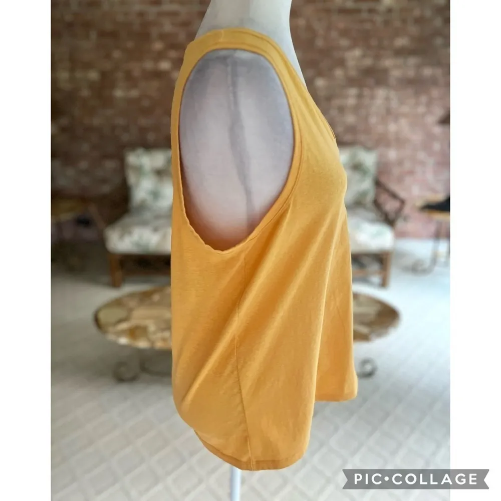 J. Crew Factory Tee Shirt Mustard Yellow Sleeveless Top M Preppy Casual Bright Size M - Image 11