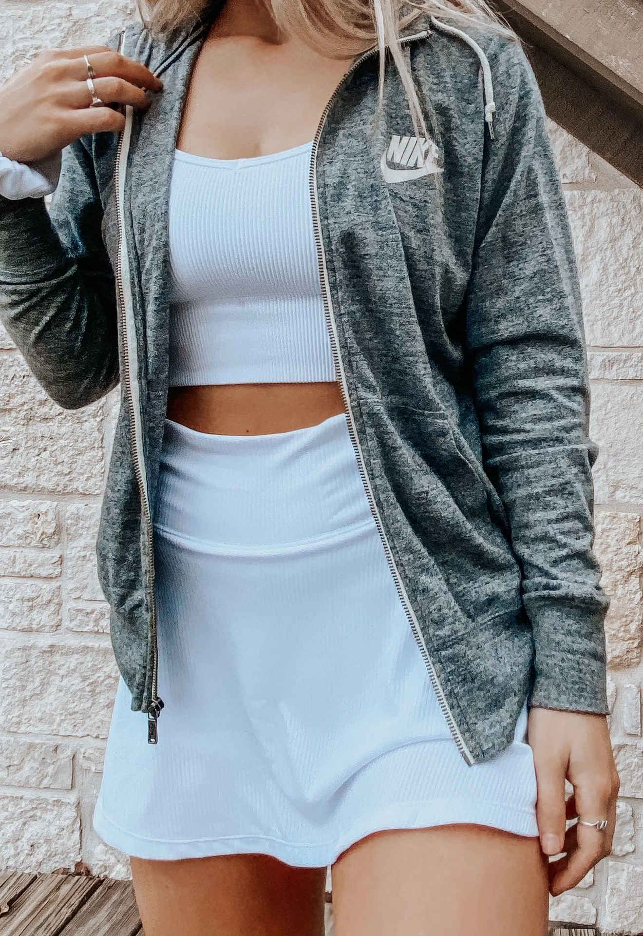 Nike Gray Zip Jacket - Image 2