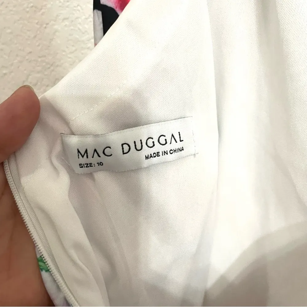 NWT Mac Duggal Womens Dress Multicolor Floral Ruched Waist Asymmetrical Size 10 - Image 12