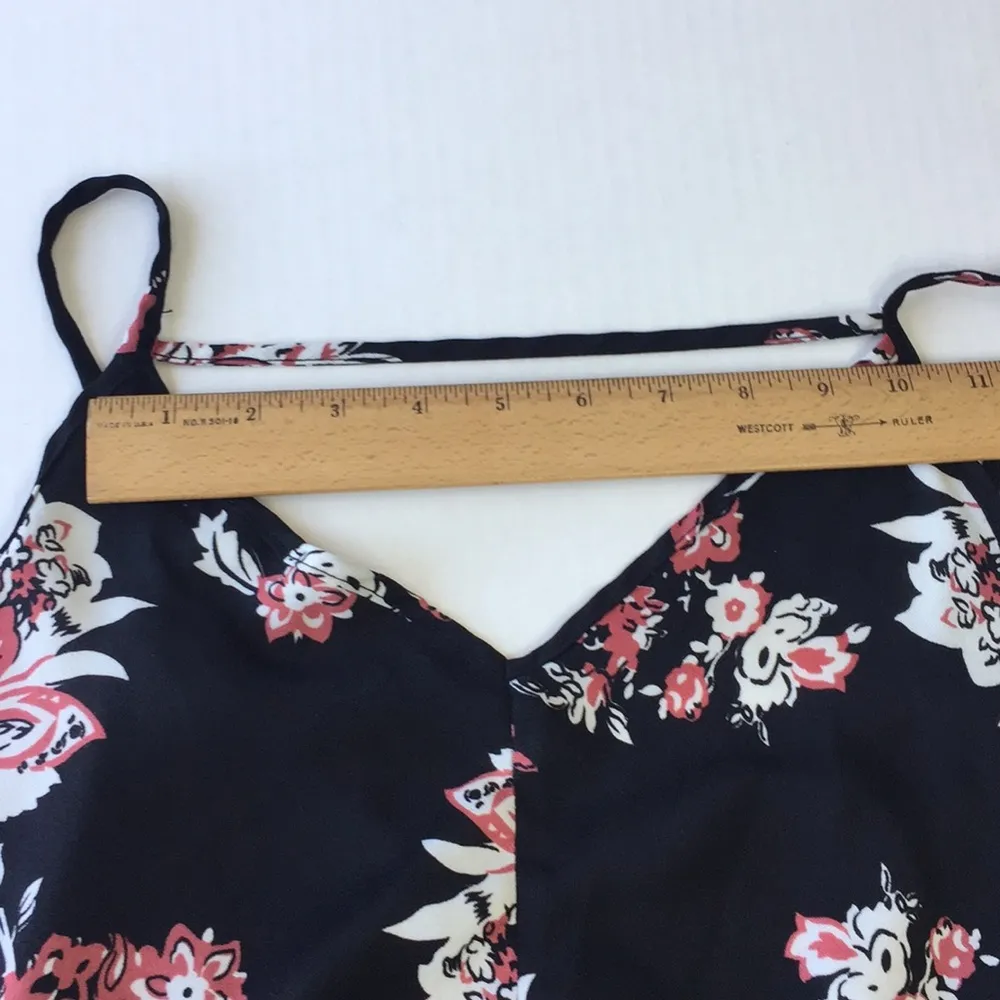 Charlotte Russe black floral tank with fun trim - Image 9