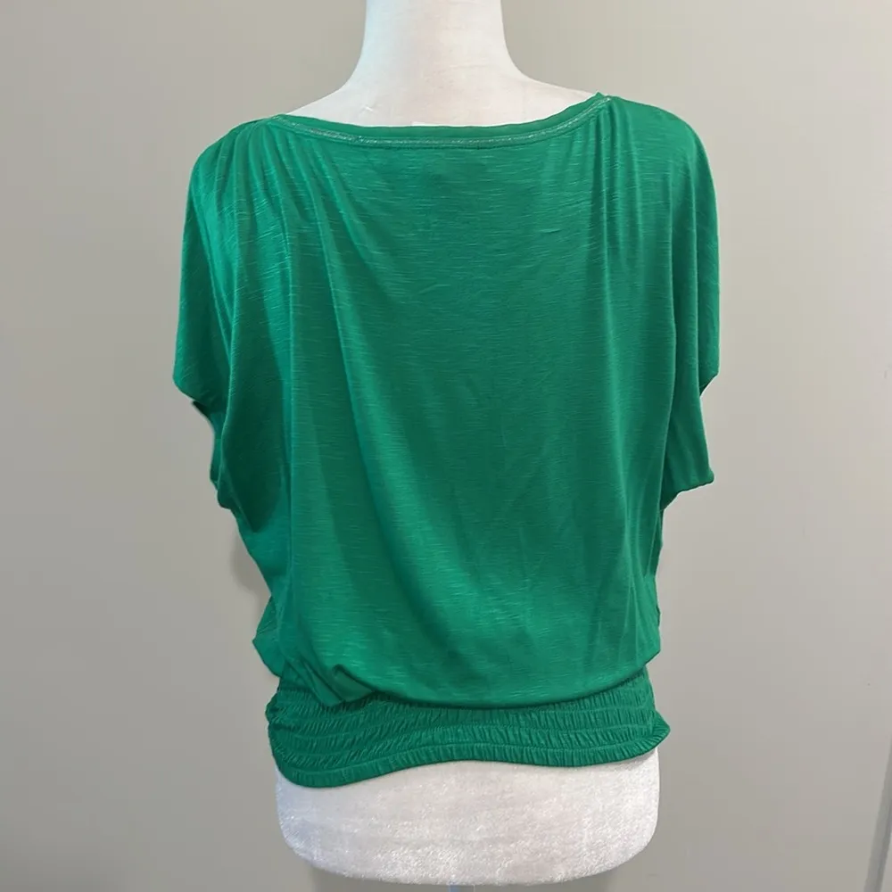 NWT White House Black Market Smocked Hem Tee Sz M - Image 8