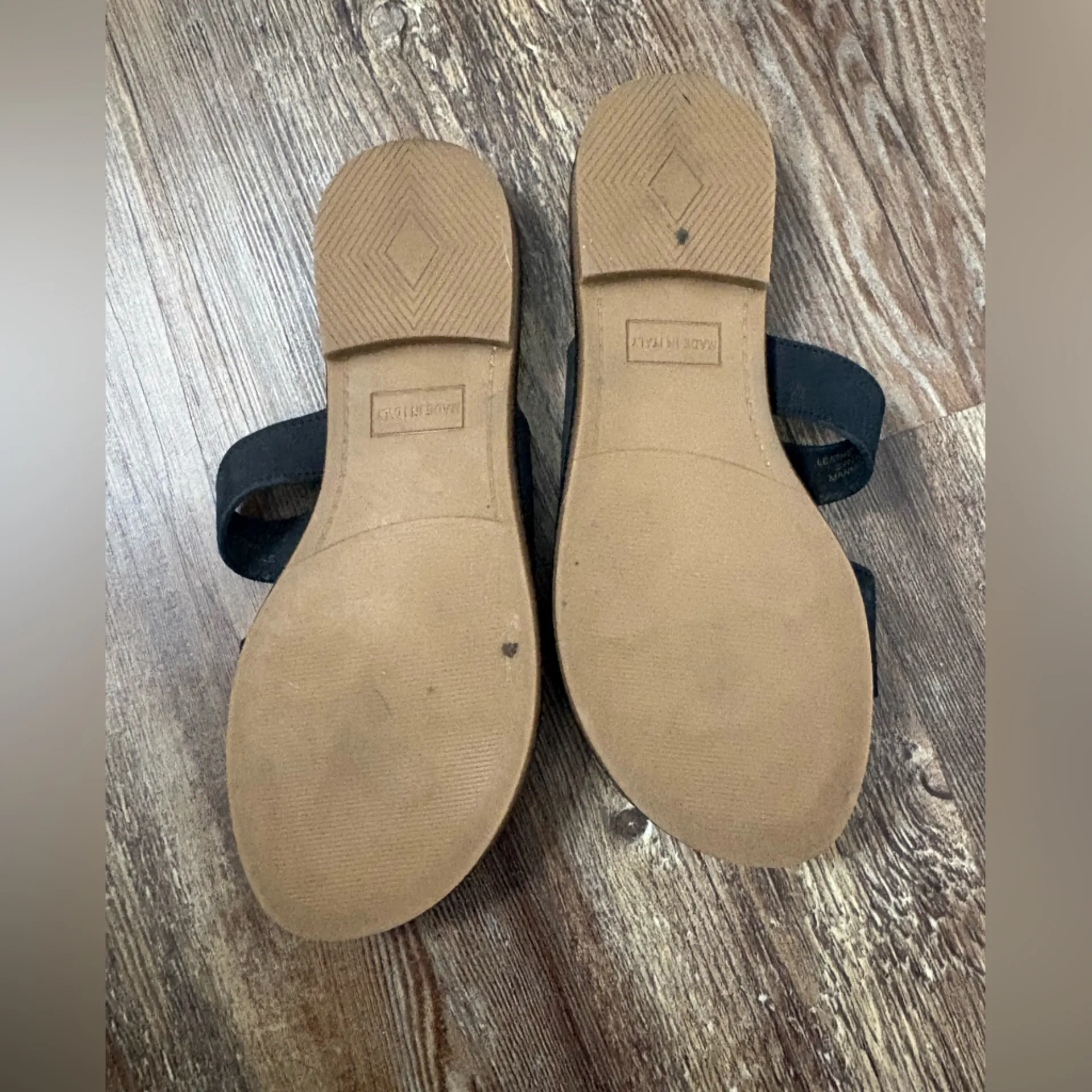 Coach and Four Made in Italy Tucson Strappy Black Leather Slip On Sandals 7 1/2 Size 7.5 - Image 2