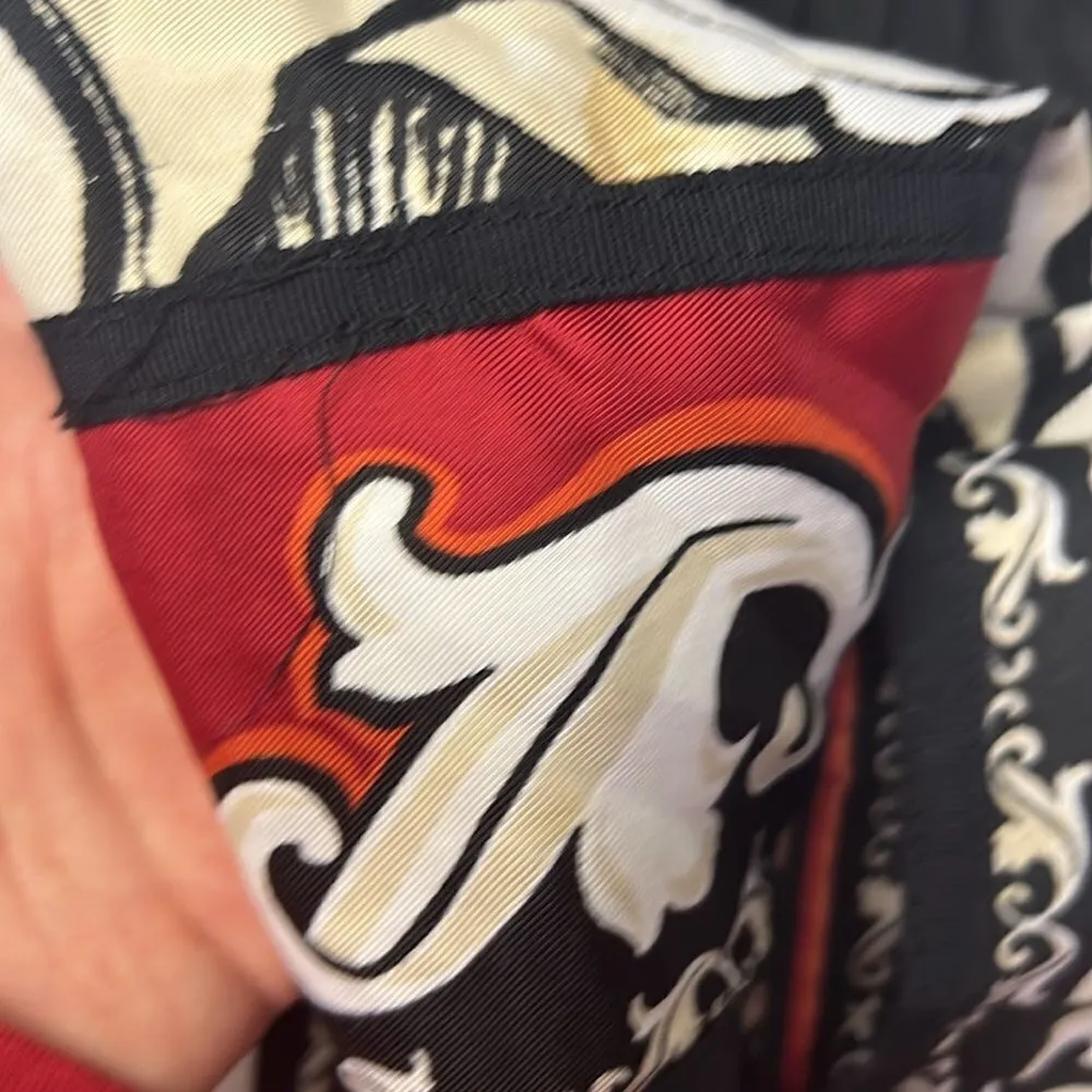 White House Black Market Black Floral Lined Pleated Elastic Waist Skirt- Medium - Image 13