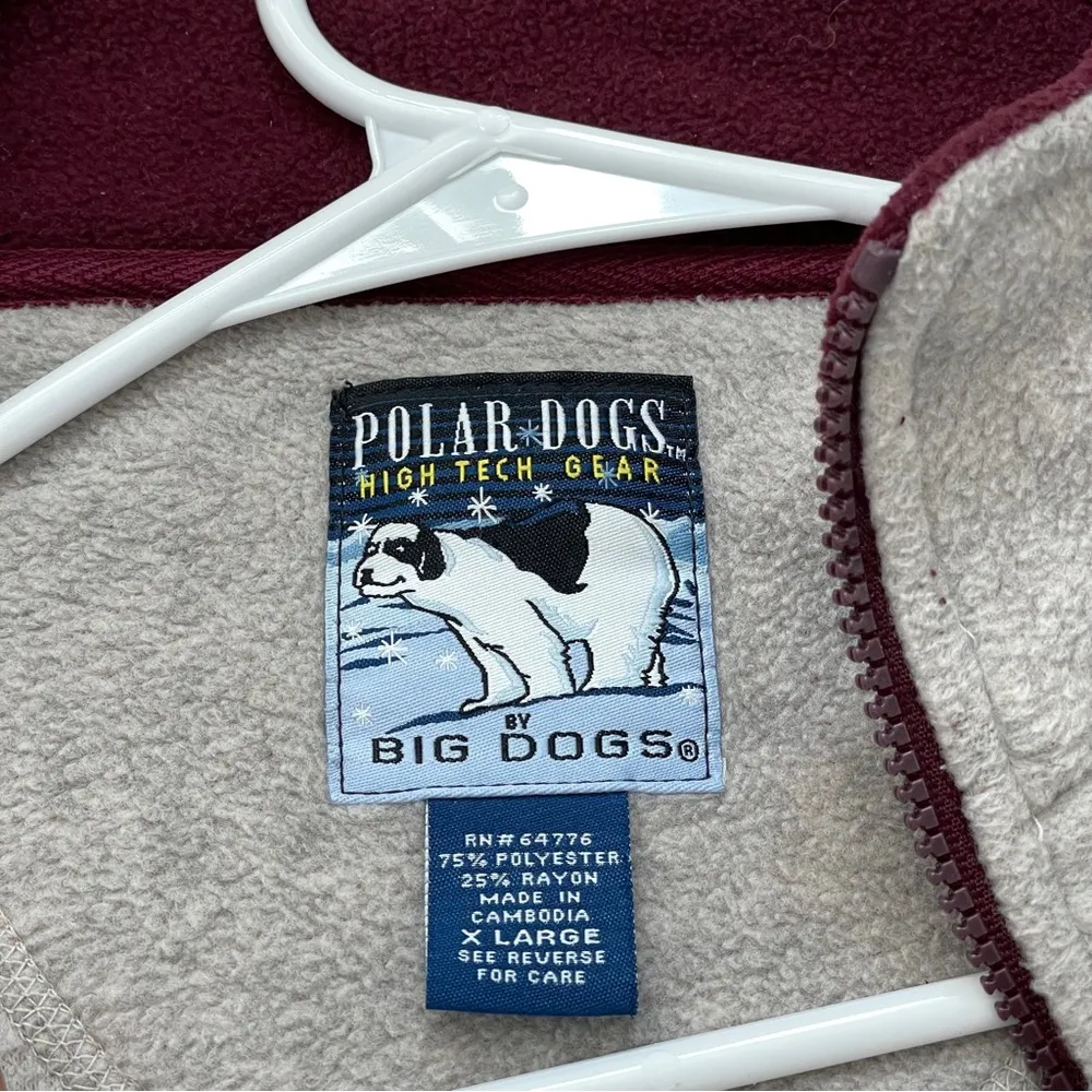 Big Dogs Jacket embroidered dog fall leaves unisex Gray (xlarge) polar dogs cozy - Image 2