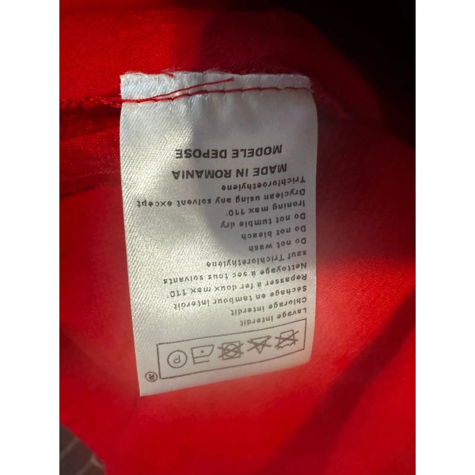 Maje Red Lace Asymmetric Faubourg Ruffle Dress Valentine's Day (Size 2/US Med) - Image 7